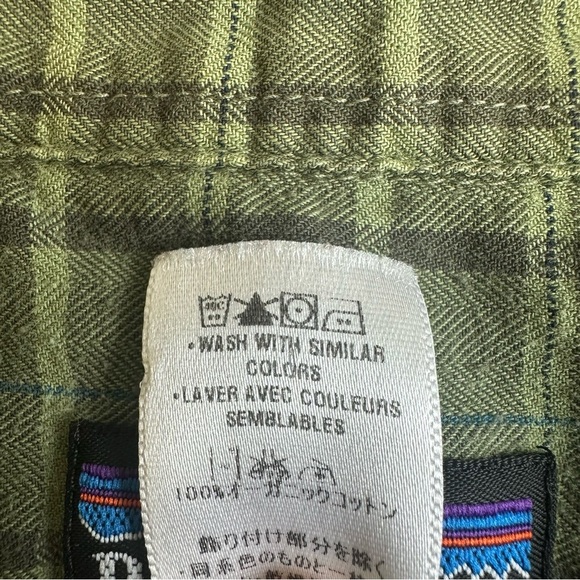 Patagonia Vintage Organic Cotton Green Plaid Button Down Long Sleeve Shirt XL - Picture 5 of 6